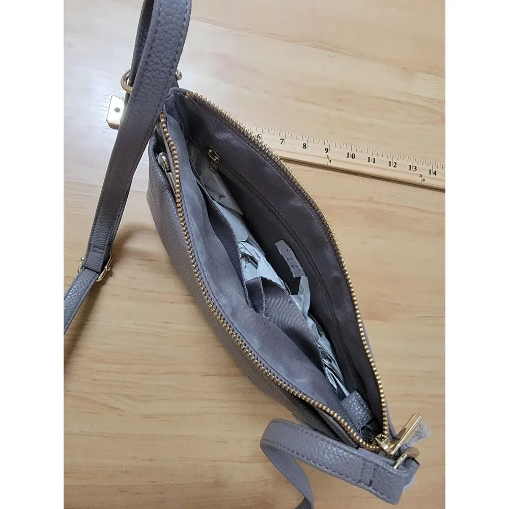 Chocolate Brown Faux Leather Crossbody Shoulder Bag Convertible Flap Purse